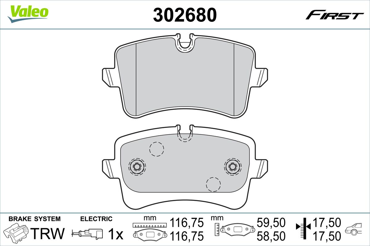 VALEO 302680_VALEO Fékbetét, mind